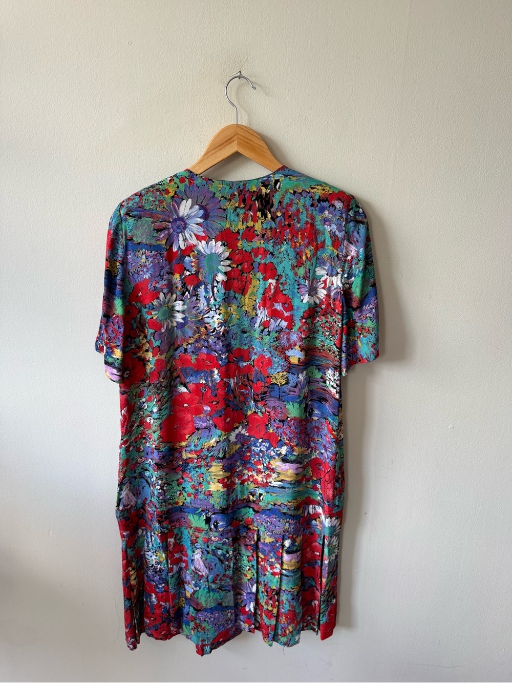 Vintage Liz Claiborne Red Multicolor Floral Button-Front Midi Dress - Picture 8 of 8